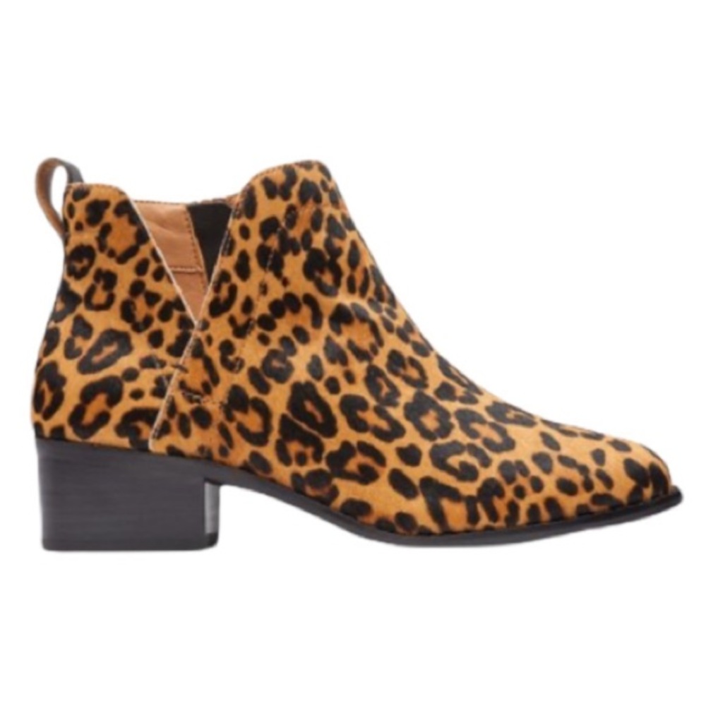 Vionic Leopard Hope Clara Bootie Chelsea bootie cow hair 8 Water-Resistance NIB - Picture 9 of 13